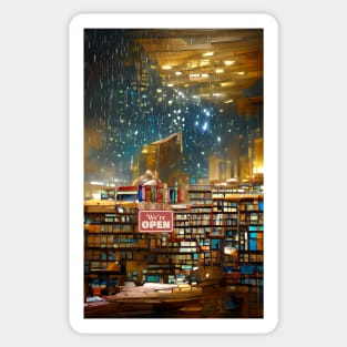 Raining Midnight Library | National library week | literacy week Sticker